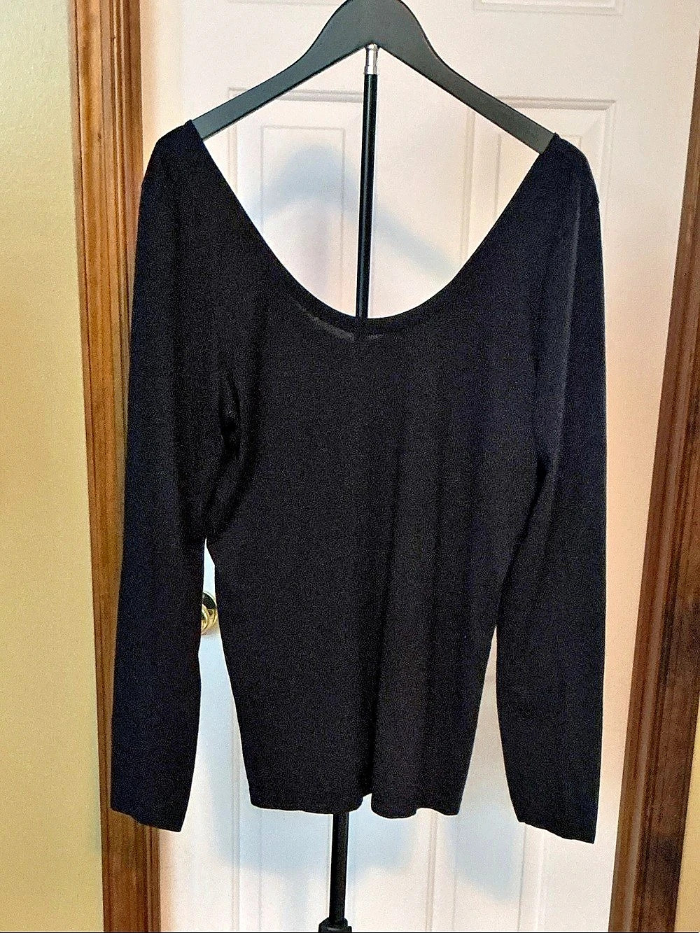 Fabletics Cashel Scoop Back Long-Sleeve Top Black XXL